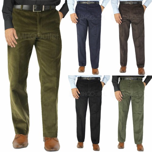 Mens Corduroy Trousers Formal Smart Casual Work Trousers Business Dress