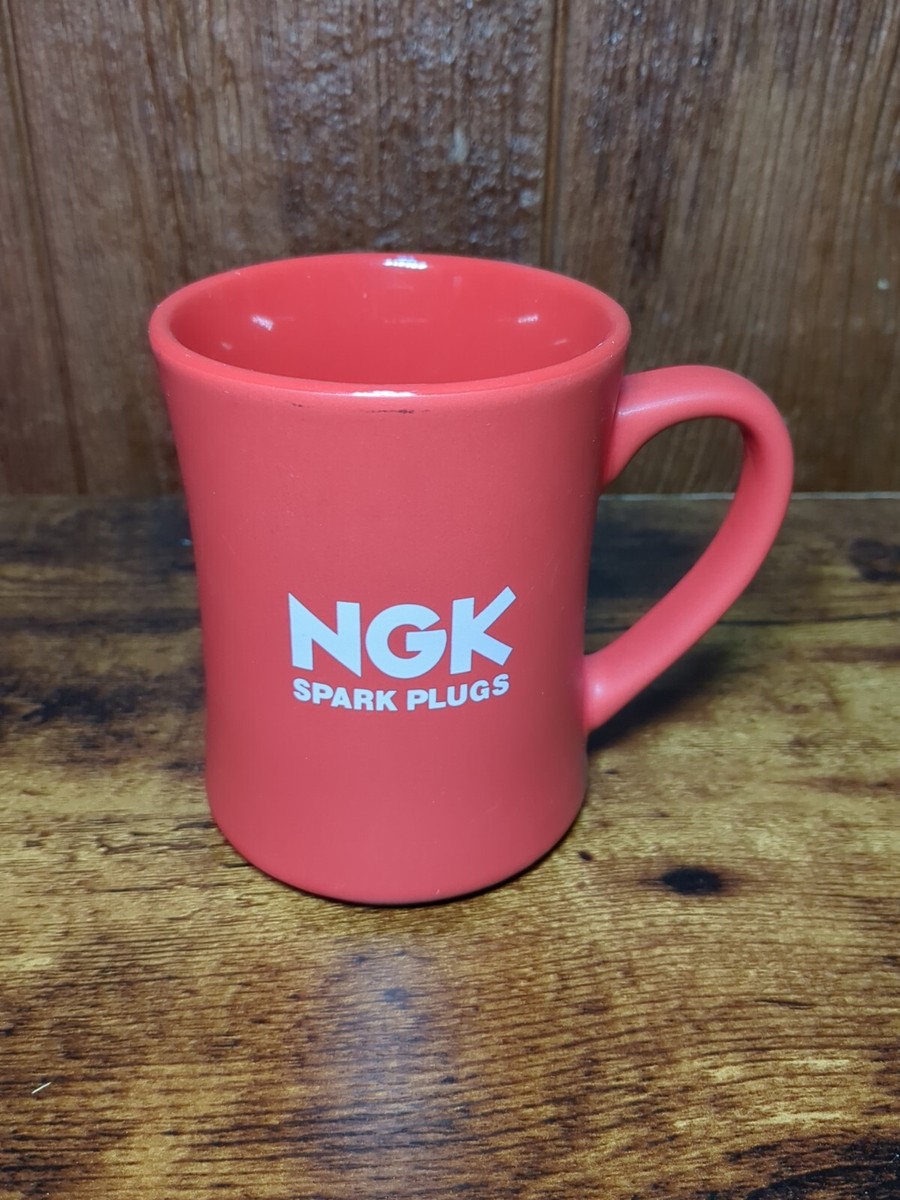 Modern Pottery Coffee Mug Ngk Sparkplugs Red Heavy Automotive Car Mechanic
