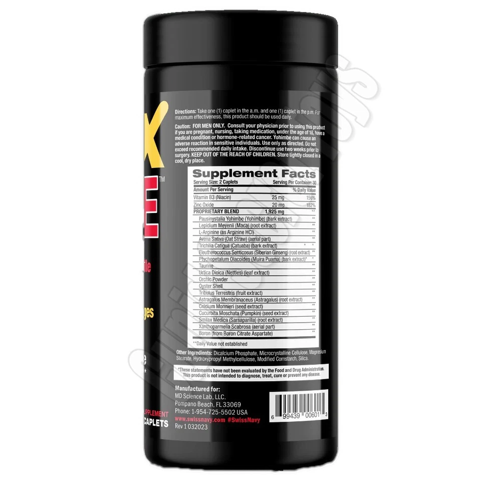 Swiss Navy Max Size 60 Caps Male Enhancement Supplement for Stamina & Firmness - Image 3 of 4