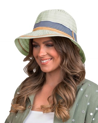 i-Smalls Ladies New For 2023 Short Brim Bucket Hat with Trim (One Size) Mint