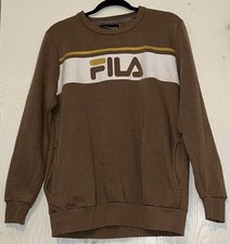 VINTAGE 90  s Youth Fila Premium Sweatshirt Size XL Brown 52901 MadeIn Italy Y2K