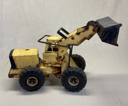 Vintage Mighty Tonka Truck Front End Loader Yellow Steel 1970s Dump Lift Works