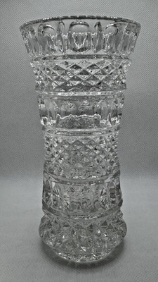 Poltar crystal 24% leaded Vase pattern cut for light - beautifel
