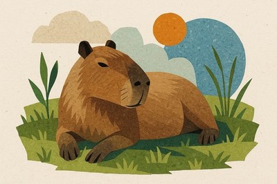 Capybara Gemälde Collage Bild Zeichnung Kunst Beste Malerei Kunstdruck