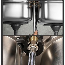 Per Spazi Stretti Chiave Lavello Utensile Lavabo 180° Testa Girevole Ganascia a Molla