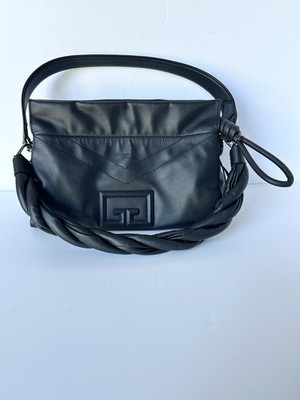 Authentic Givenchy ID93 bag in soft leather and chevron stitching; clasp closure