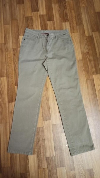 Women Brax Trousers Grey Cotton M