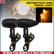 2x Universal Smoke Motorcycle LED Turn Signal Indicator Mini Blinker Light Amber