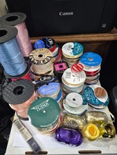 HUGE Lot of Assorted Ribbon Rolls have usage, Lot of approx 56 Spools