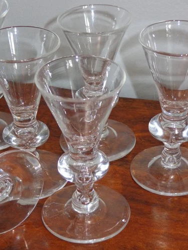 Steuben Glass 7737 Tear Drop Cordial Goblets Signed (6)