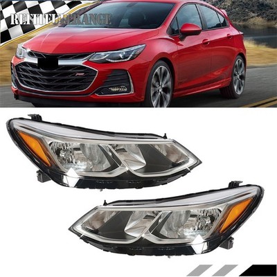 Pair Headlights For 2016 2017 2018 2019 Chevrolet Cruze Sedan Chrome LH+RH Side