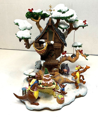 Danbury Mint Tigger s Christmas House Party Lighted Figurine Unused Cord Tested