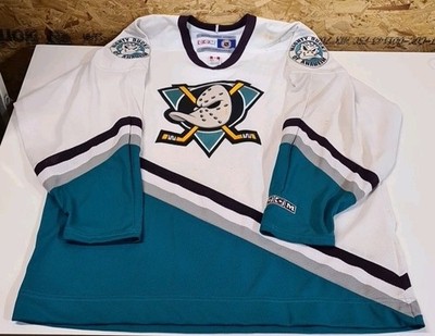 Vintage Anaheim Mighty Ducks CCM Hockey Trikot XL weiß NHL