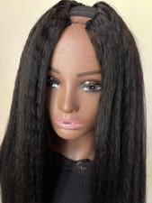 24 Inch Kinky Straight V-part Human Hair Wig
