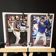 Topps 2022 Rodriguez Guardians US142 & Pederson Rangers US125 MLB Card Lot