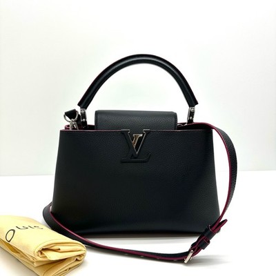 Louis Vuitton Capucines MM Black Taurillon Leather Top Handle Shoulder