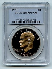 1977 S $1 Ike Eisenhower prova di dollaro PCGS PR69DCAM