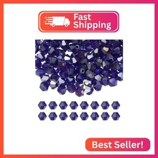 PATIKIL 4mm Bicone Crystal Beads, 400 Pcs Glass Faceted Bicone Beads Loose Space