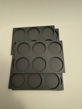 Set of 5, 3x2 Round Movement Trays for 25mm Bases Gray, Warhammer Fantasy, 40K