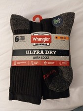 Wrangler Workwear Ultra Dry Crew Socks Mens 6...