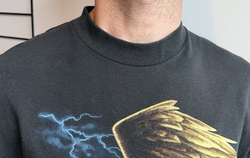 Vintage 1990s 90s Harley Davidson 1991 3D Emblem T-Shirt Eagle Lightening size L by Harley-Davidson, Size L, $149 - Photo 5