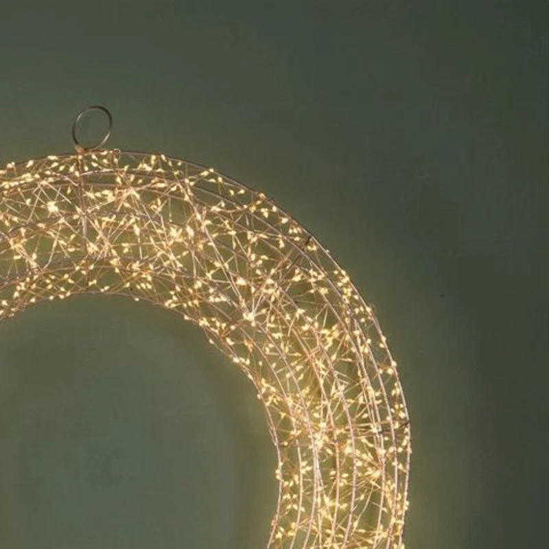Ghirlanda Luminosa Natale BRANDANI 1440 LED Luce Calda Corona Metallo 50 cm, fotografia 3 di 9