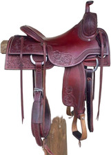 Barrel Racing Leather Horse Saddle Handmade Western Racer Equestrian Trail Tack
