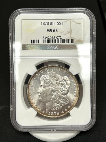 1878 8TF Morgan Dollar - VAM-5 (TOP 100) - MS63 - NGC - Peripheral Toning