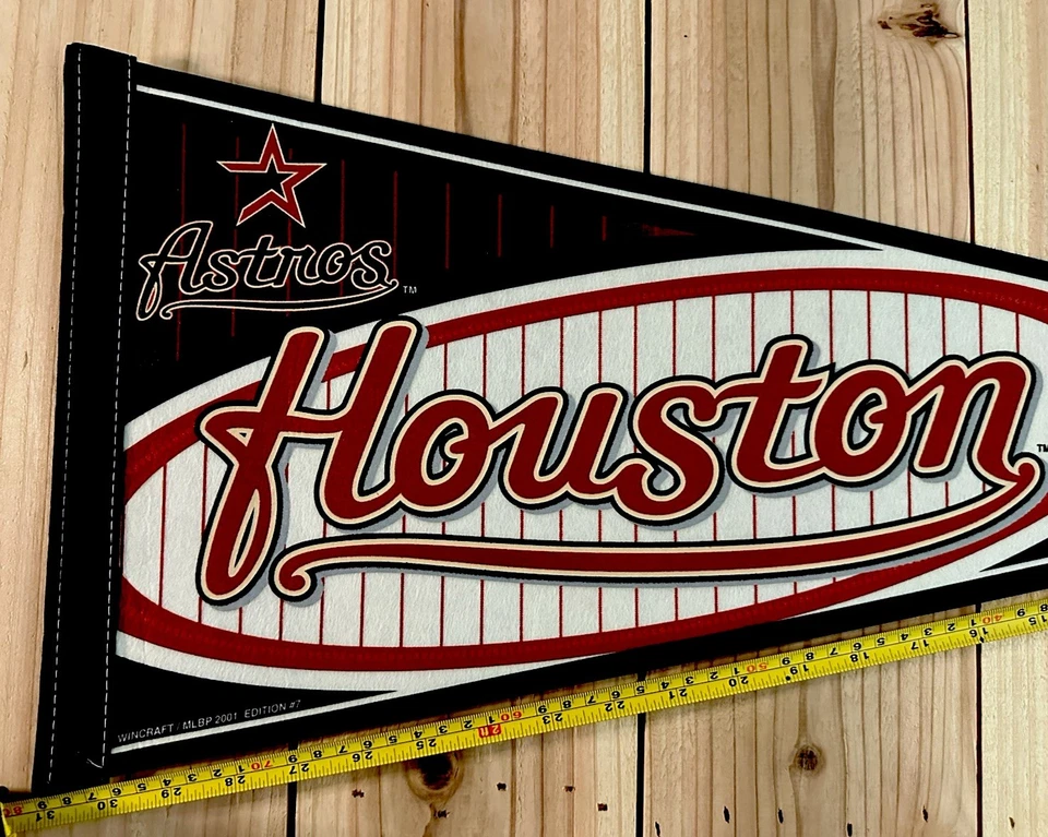 HOUSTON ASTROS FULL-SIZE MLB FELT PENNANT 29.5x12 INCHES 2001 WINCRAFT   - Image 2 of 3