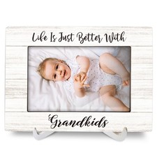 Grandparents 8x6 Picture Frames, Grandparents Gifts Grandkids Wood Photo Fram...