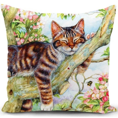 Kissenbezug 40x40 cm kissen mit katzenmotiv deko Katzen Geschenk für katzenli... - Bild 1 von 4