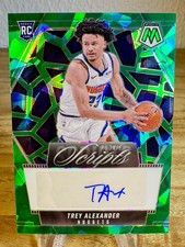 2024-25 Trey Alexander Panini Mosaic Rookie Scripts Green Ice Auto #RS-ALX