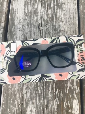 e-specs Blue Light Filtering Reading Glasses SOLID  BLACK  +3.00 NEW IN BOX