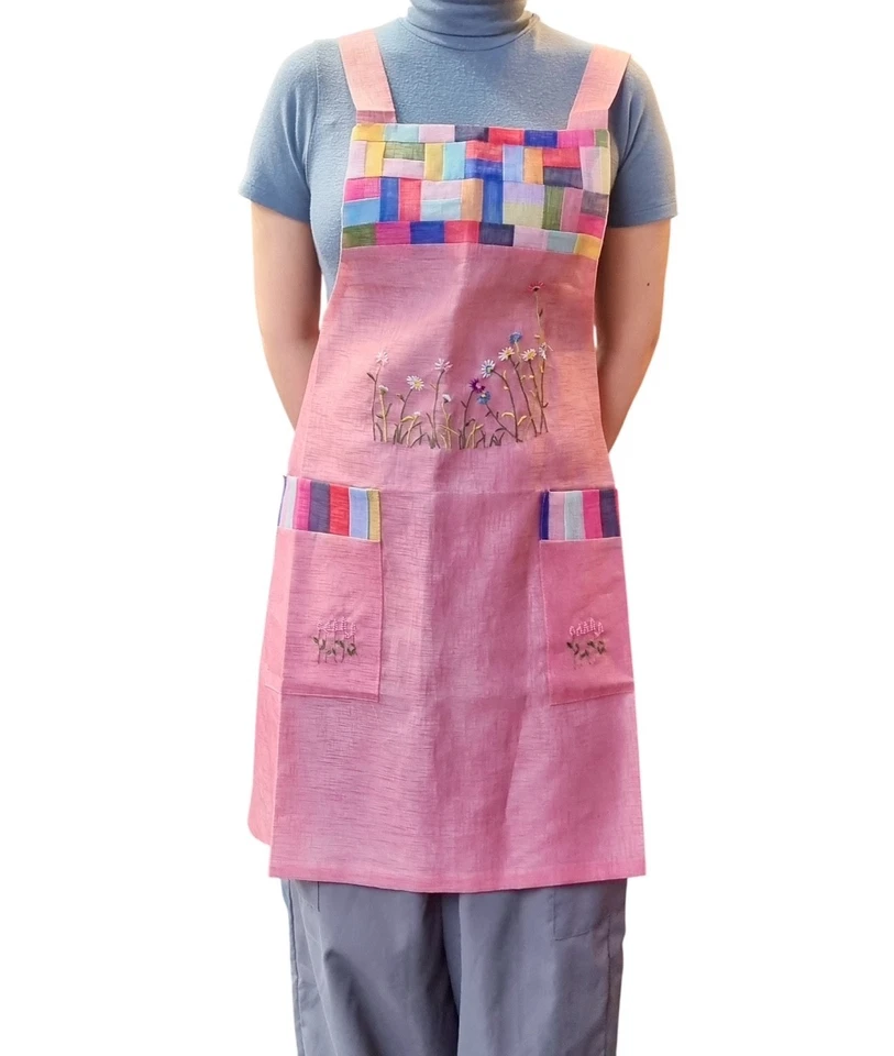 Delantal de cocina coreano retazos bordado delantal Foto 2 de 2