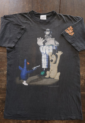 Vintage Wallace & Gromit The Wrong Trousers T Shirt XL BBC 1989 Rare Anime Shirt