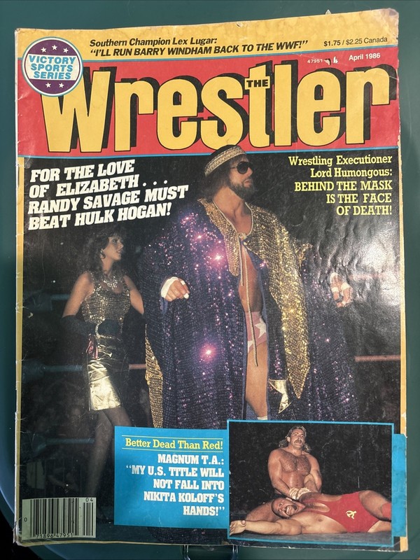 THE WRESTLER APRIL 1986 BARRY WINDHAM MAGNUM TA RANDY SAVAGE NIKITA KOLOFF WWE