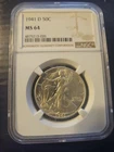 1941 D Walking Liberty Half Dollar NGC MS-64