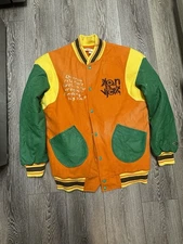 Akon Rare Kinvict Akon Leather Sleeve Varsity Jacket