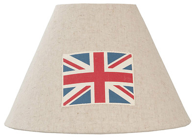 Clayre & Eef Lampenschirm E27 Tischlampenschirm Union Jack Britische Flagge