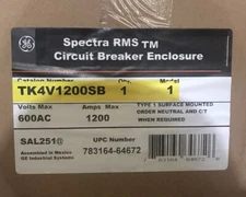 HOUSTON STOCK NEW GE TK4V1200SB CIRCUIT BREAKER ENCLOSURE 1200 AMP NEMA 1