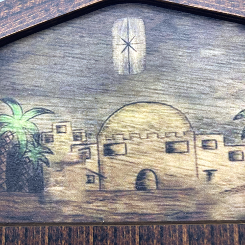 Wooden Christmas Jigsaw Puzzle Nativity Scene Wood Burned Handcrafted Design - Picture 5 of 6