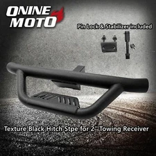 Fit 2" Tow Trailer Receiver Texture Black Hitch Step with Pin Lock & Stabilizer