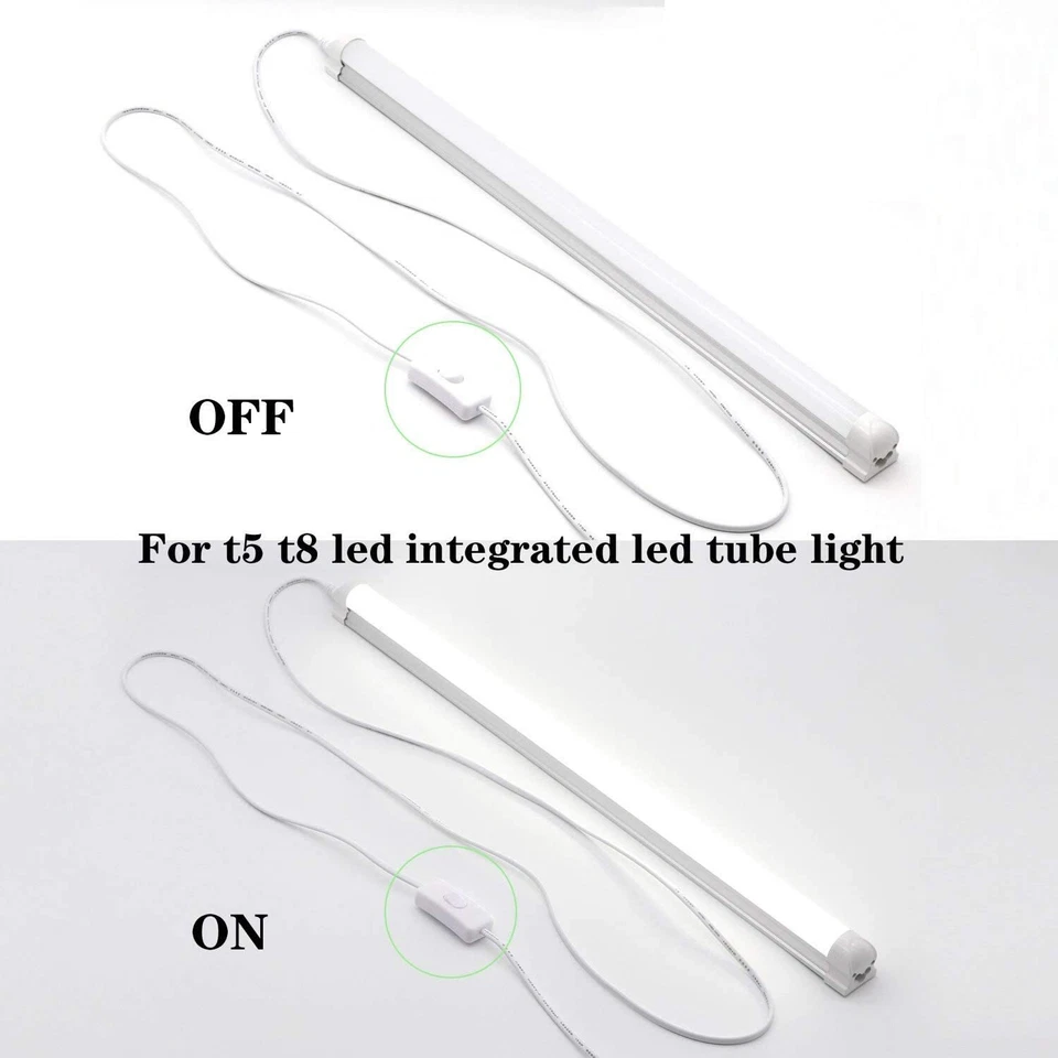 PACK DE 2 cables de alimentación de 10 pies para tubo de luz LED integrado T5 T8 doble extremo 3 pines Foto 4 de 4