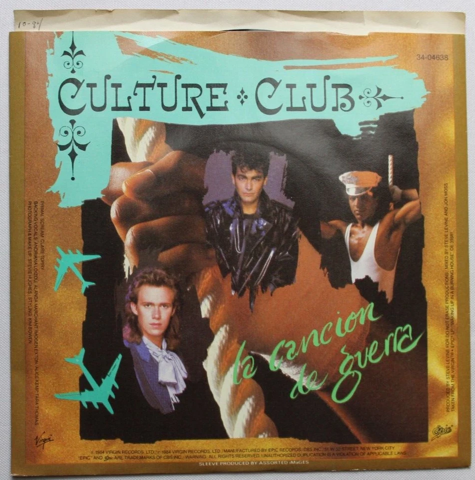 CULTURE CLUB THE WAR SONG 45 7" JUKEBOX RECORD & PICTURE SLEEVE Foto 2 de 2