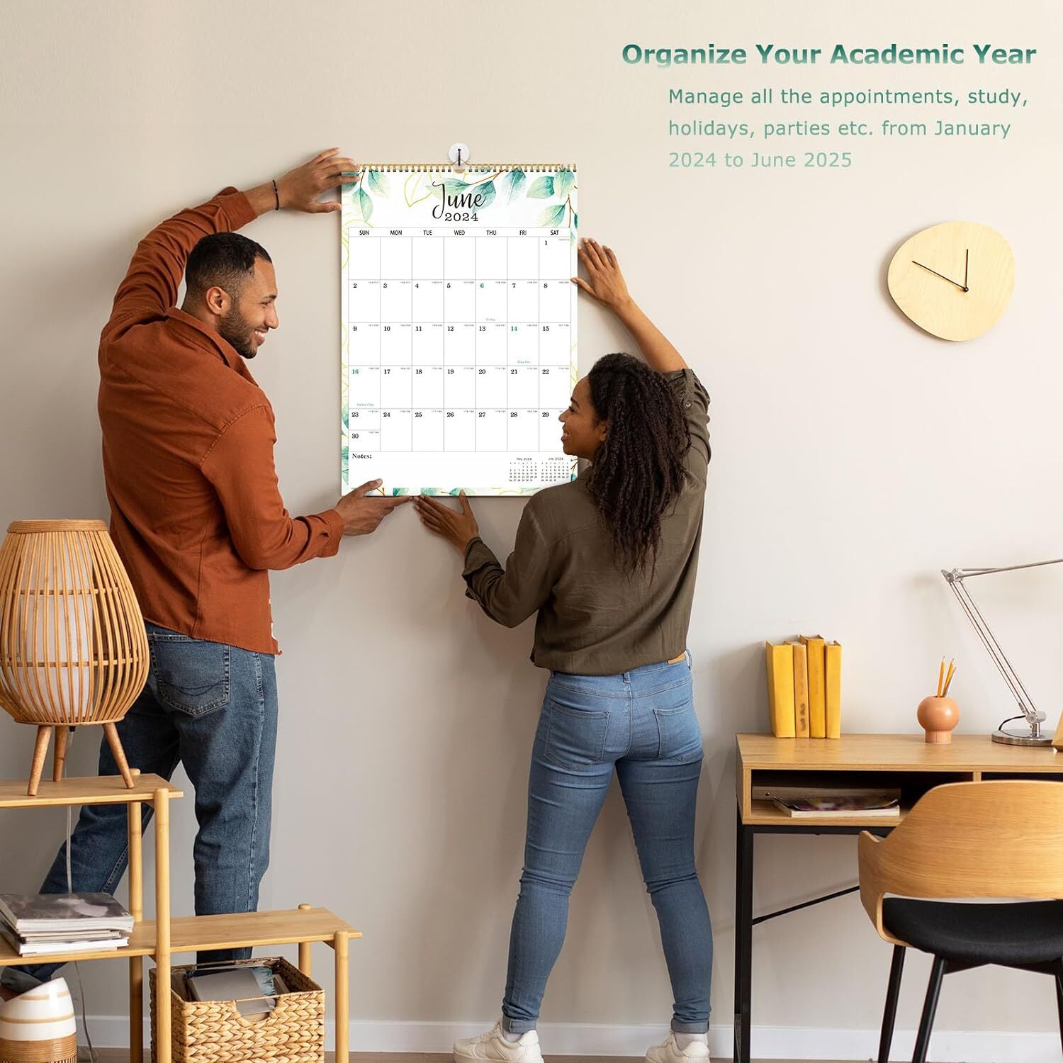 20242025 Wall Calendar 12" x 17" Jan. 2024 Jun. 2025, 18 Colorful