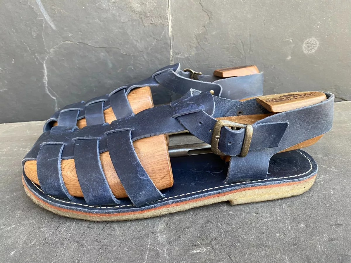 Duckfeet Ringkobing Blue Leather Fisherman Sandal Mens Size EU 46