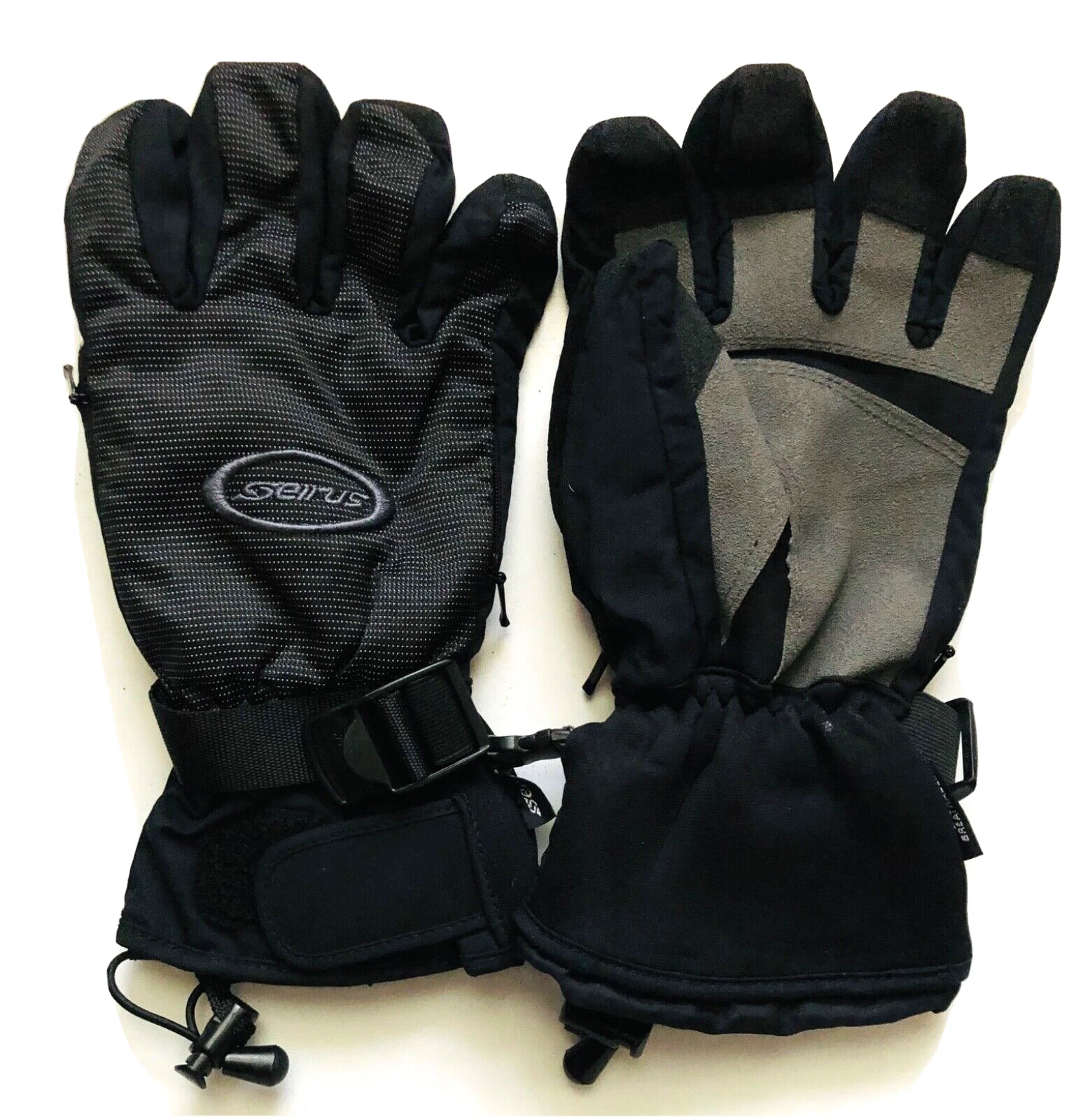NEW Seirus Innovation Black/Gray Waterproof Gloves for Mens or Women SZ:S/M