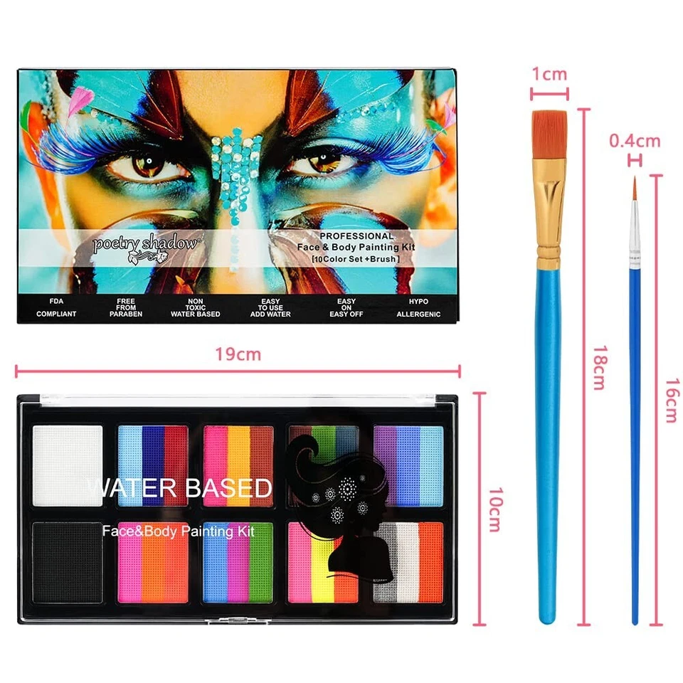 Bowitzki 24 colors Split Cakes Face Paint New Face Paint Palette for Kids Party - Image 2 of 4