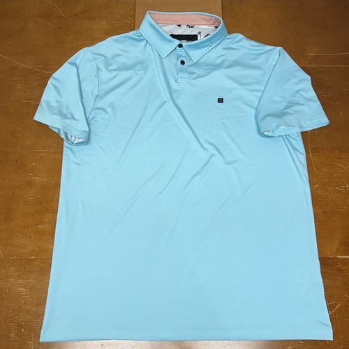 FLOMOTION Shirt Mens Extra Large Blue Polo Short Sleeve