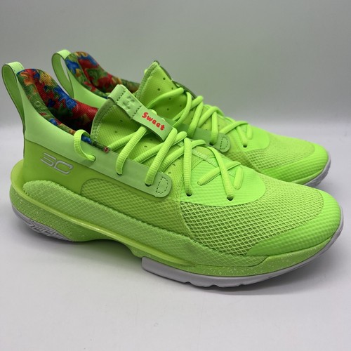 NEW Size 9.5 Under Armour Curry 7 ‘Sour Patch Kids’ Lime Green